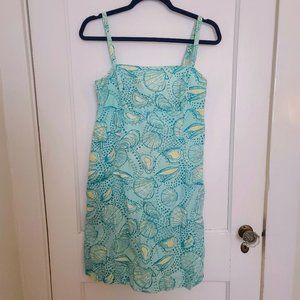 Lilly Pulitzer Shorely Blue Silver Dollar Dress 8